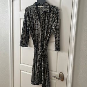 Max Studio knit shirt dress, 3/4 sleeve, ties at waist